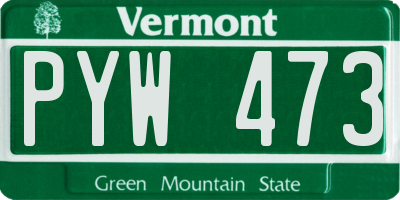 VT license plate PYW473