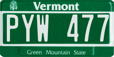 VT license plate PYW477