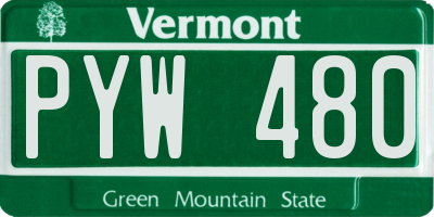 VT license plate PYW480