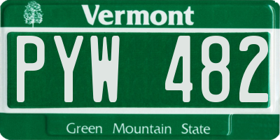 VT license plate PYW482