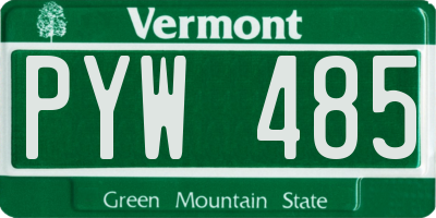 VT license plate PYW485