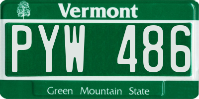 VT license plate PYW486
