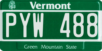 VT license plate PYW488