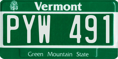 VT license plate PYW491