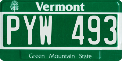 VT license plate PYW493