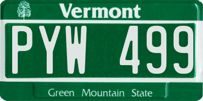VT license plate PYW499