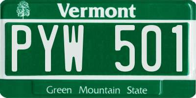 VT license plate PYW501