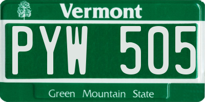 VT license plate PYW505