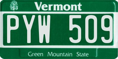 VT license plate PYW509