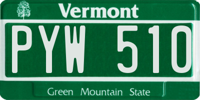 VT license plate PYW510