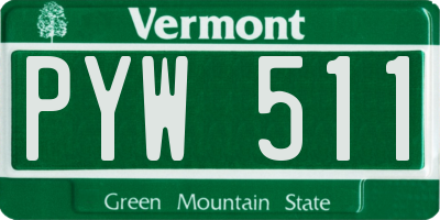 VT license plate PYW511