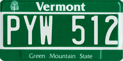 VT license plate PYW512