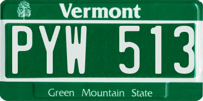 VT license plate PYW513