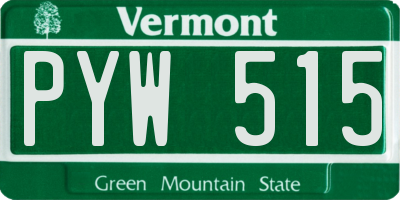 VT license plate PYW515