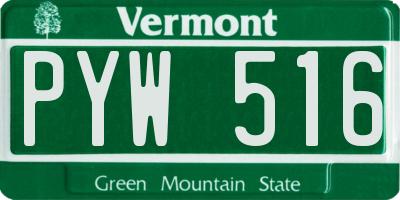 VT license plate PYW516