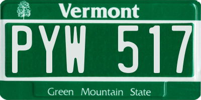 VT license plate PYW517