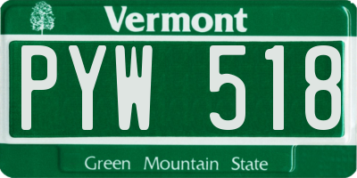 VT license plate PYW518