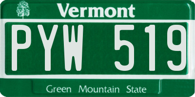 VT license plate PYW519