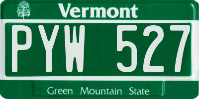 VT license plate PYW527