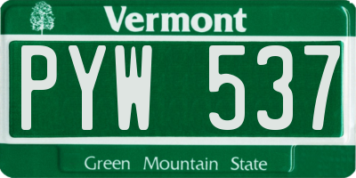 VT license plate PYW537