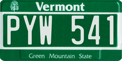 VT license plate PYW541