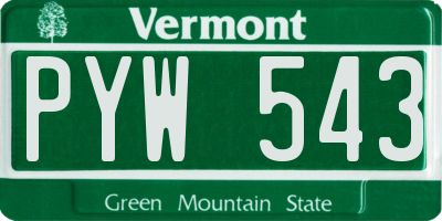 VT license plate PYW543