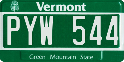 VT license plate PYW544
