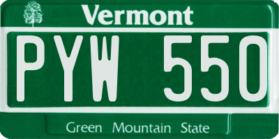 VT license plate PYW550