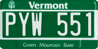 VT license plate PYW551