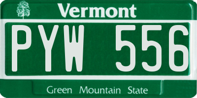 VT license plate PYW556