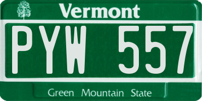 VT license plate PYW557
