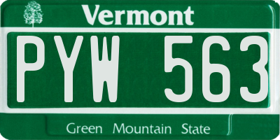 VT license plate PYW563