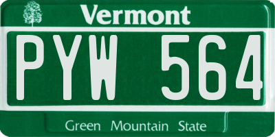 VT license plate PYW564
