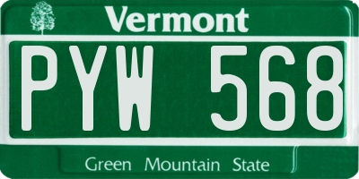 VT license plate PYW568