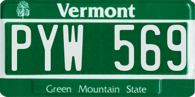 VT license plate PYW569