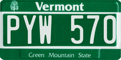 VT license plate PYW570