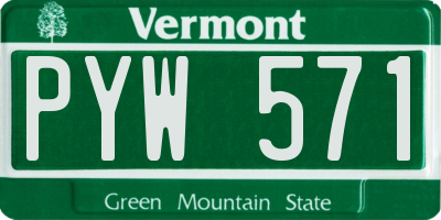 VT license plate PYW571