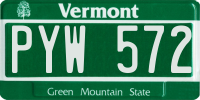 VT license plate PYW572