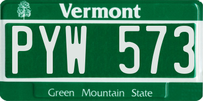 VT license plate PYW573