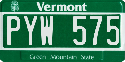 VT license plate PYW575
