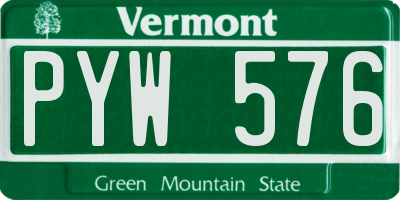 VT license plate PYW576