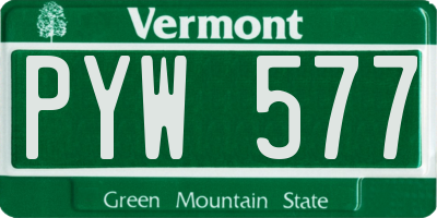 VT license plate PYW577