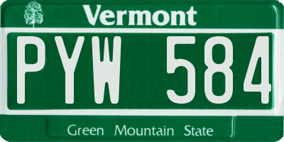 VT license plate PYW584