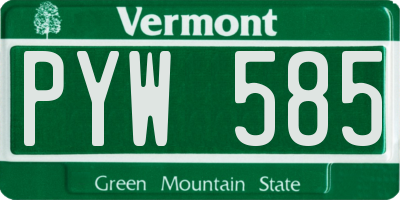 VT license plate PYW585
