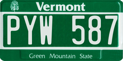 VT license plate PYW587