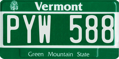 VT license plate PYW588