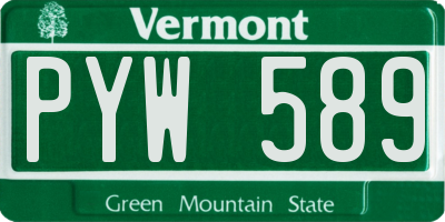 VT license plate PYW589