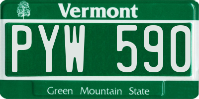 VT license plate PYW590