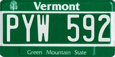 VT license plate PYW592