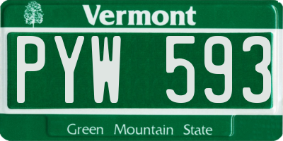 VT license plate PYW593